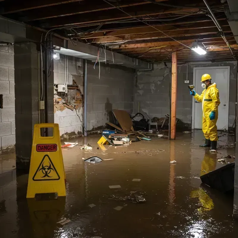 Flooded Basement Electrical Hazard in Morganfield, KY Property